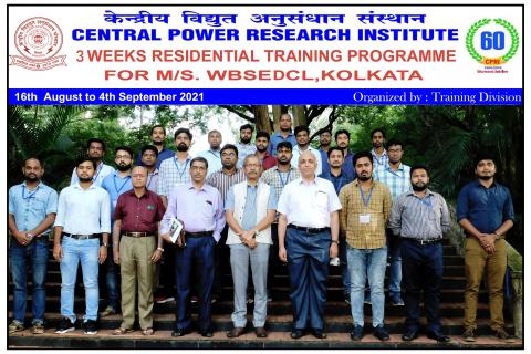 3 Weeks Residential training programme for M/s. WBSEDCL, Kolkata from 16-08-2021 to 04-09-2021